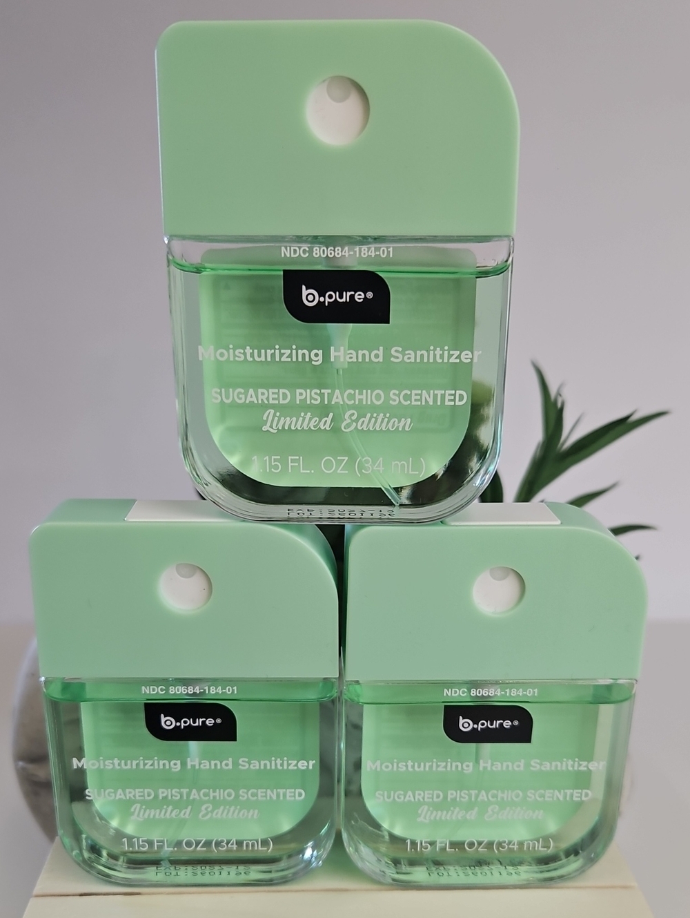 B.pure Limited Edition Hand Sanitizers Sugared Pistachio Scented 3 PC